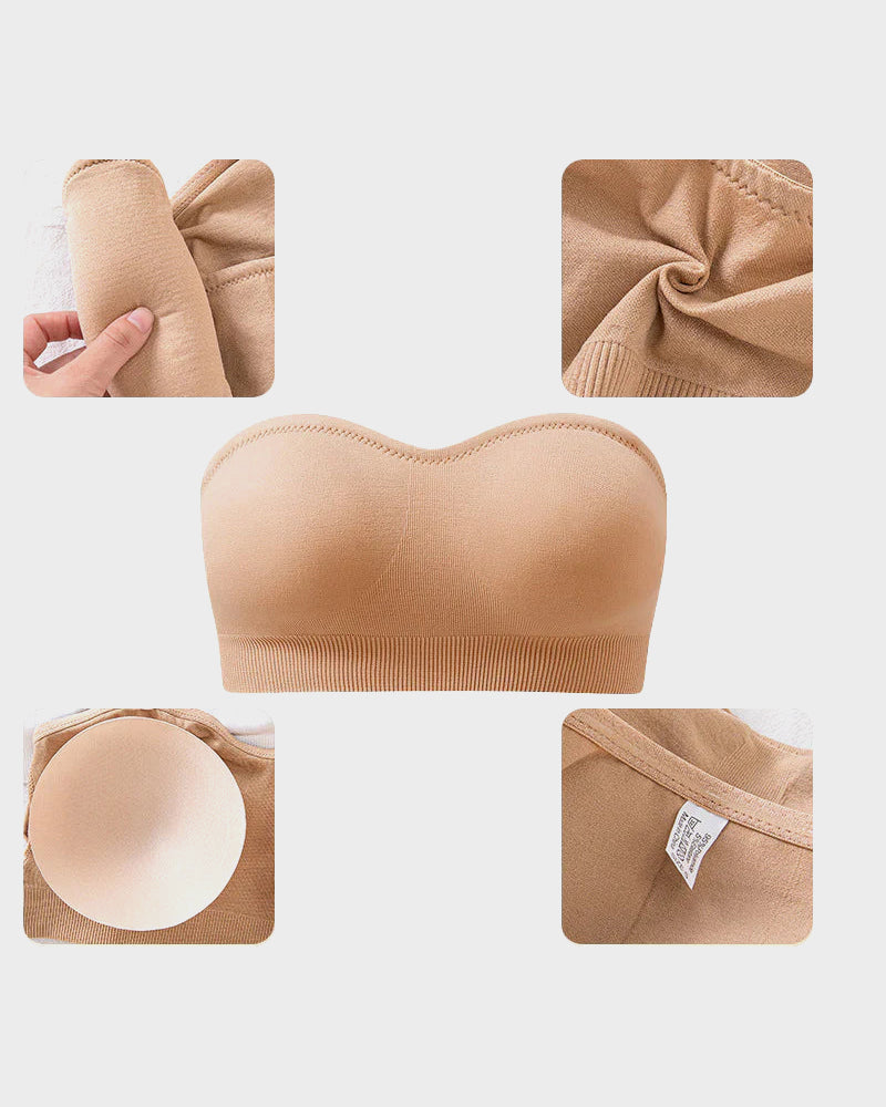 Chiccorsets® Non-Slip Bandeau Seamless Wireless Strapless Bra