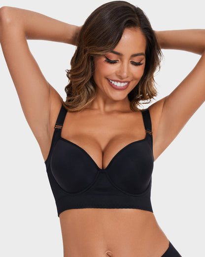 Chiccorsets® Push-Up Back Smoothing Bra - Black+Beige (2 PACK）