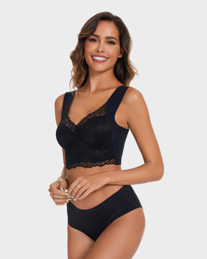 Stretch Lace Cut-Out Bra