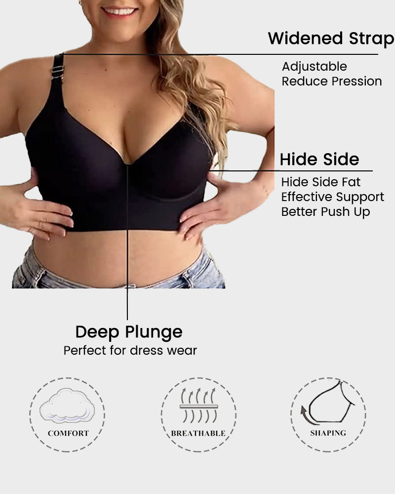 Chiccorsets® Push-Up Back Smoothing Bra - Black+Beige (2 PACK）