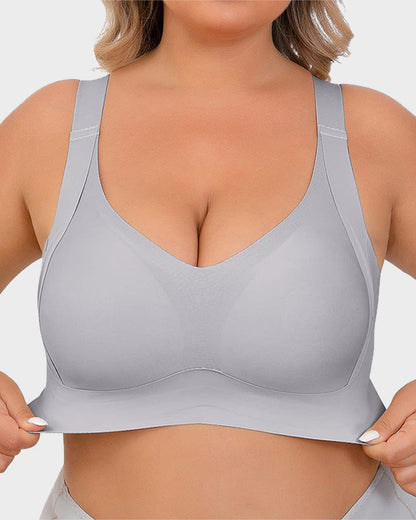 Chiccorsets®Enhanced w Support Adjustment Comfort Bra-Black+Grey