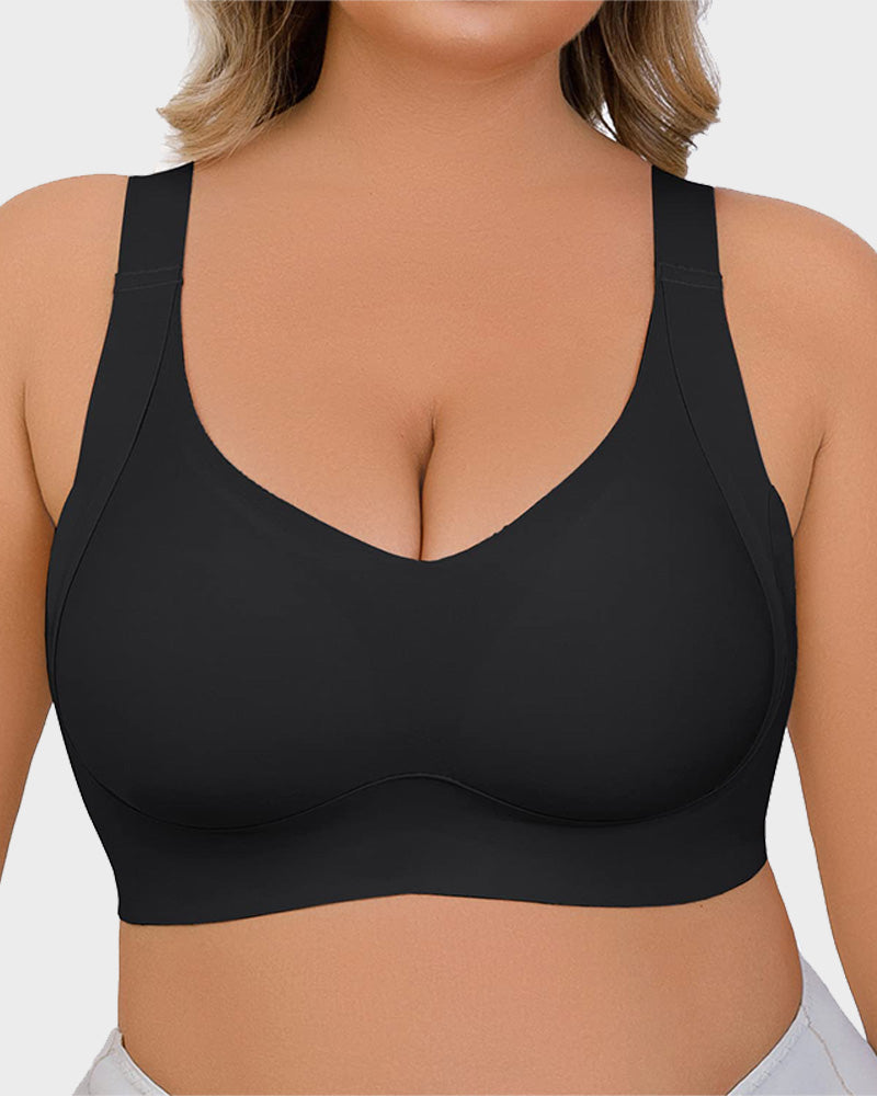 Chiccorsets®Enhanced w Support Adjustment Comfort Bra-Black+Grey