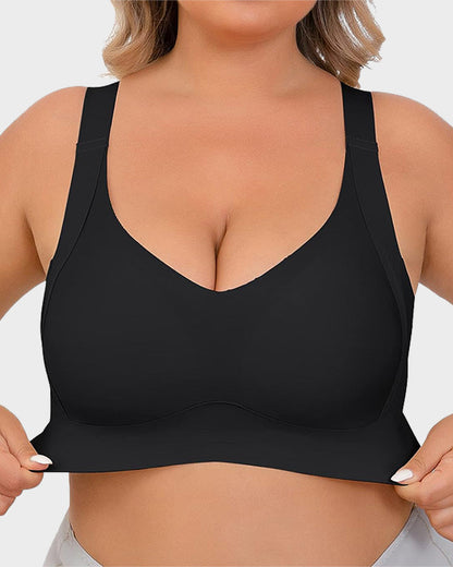 Chiccorsets®Enhanced w Support Adjustment Comfort Bra-Black+Grey