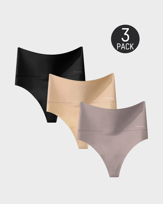 Chiccorsets® 3-Pack High-Rise Seamless Thong Panty