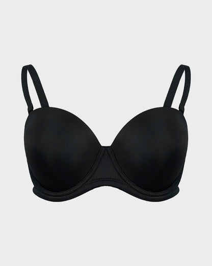 Versatile Molded Cup Underwire Bra with Removable Straps