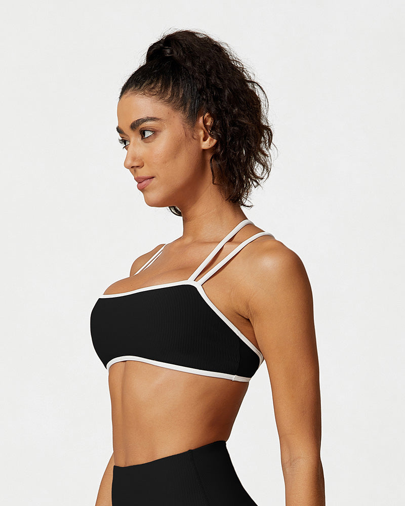 Chiccorsets®Ribbed Strappy Support Sports Bra