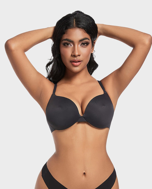 Nipple Push-Up Bra - Black