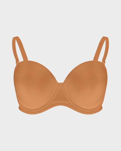 Versatile Molded Cup Underwire Bra with Removable Straps