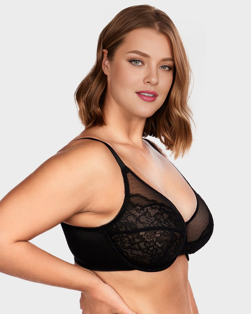 Chiccorsets®Full Coverage Lace Minimizer Bra - Petal