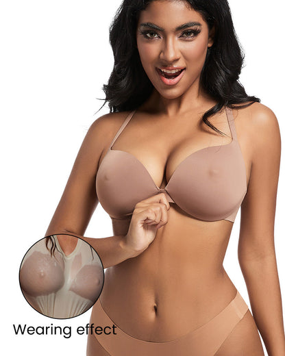 Nipple Push-Up Bra - Coffee