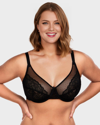 Chiccorsets®Full Coverage Lace Minimizer Bra - Petal