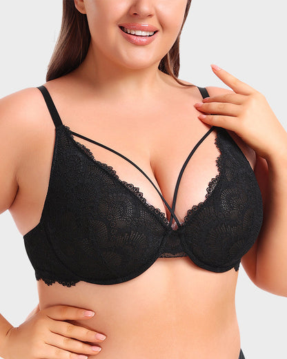 Chiccorsets®Non-Padded Lace Strappy Push-Up Bra