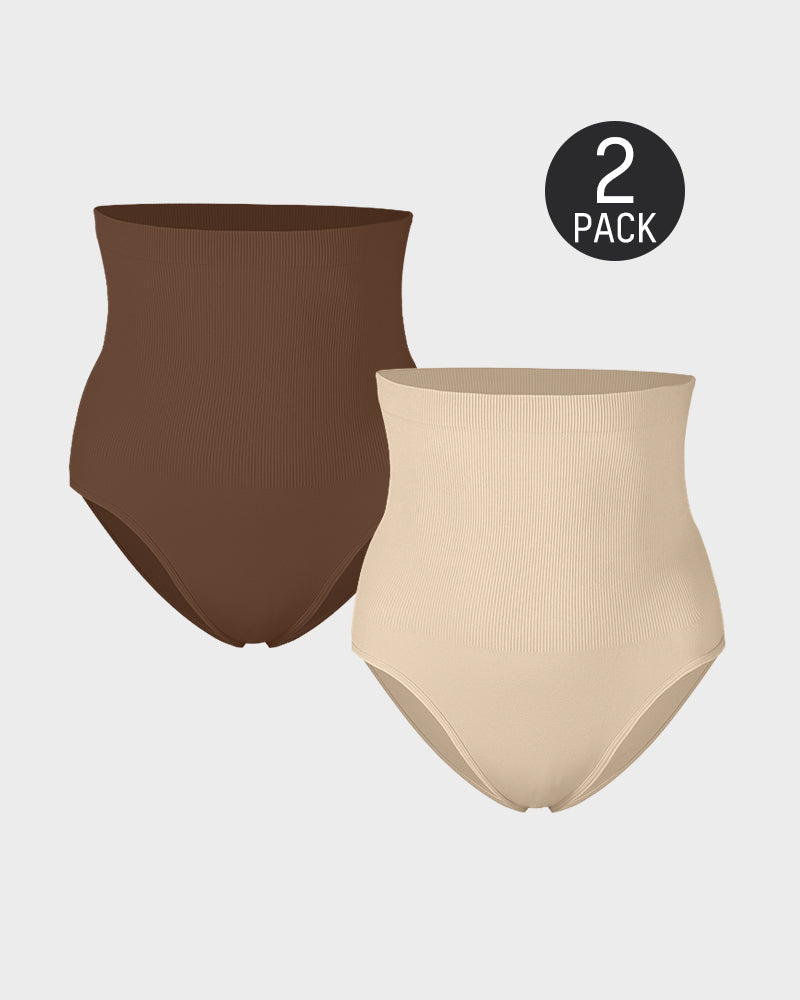 High Waist Tummy Control Brief Panty (2 Pack)