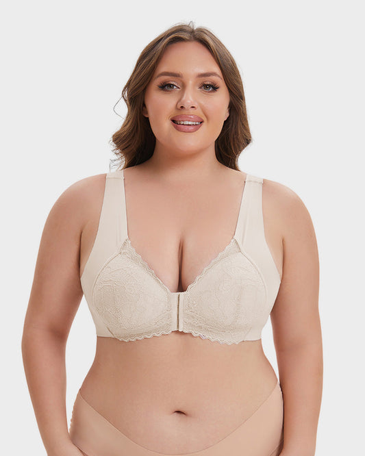 Front Clip Lace Wireless Push-Up Bra