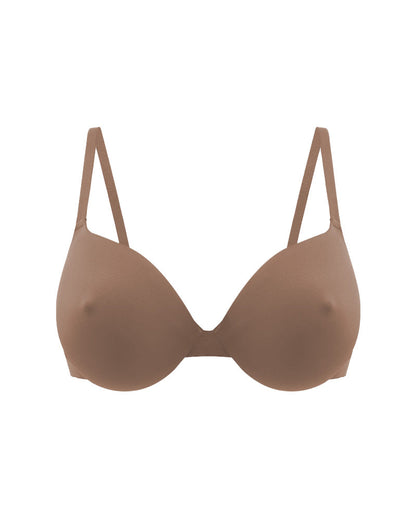 Nipple Push-Up Bra - Coffee