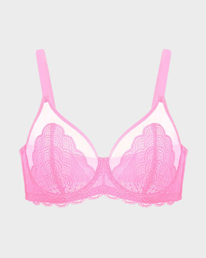 Chiccorsets® Full Coverage Lace Pink Minimizer Bra