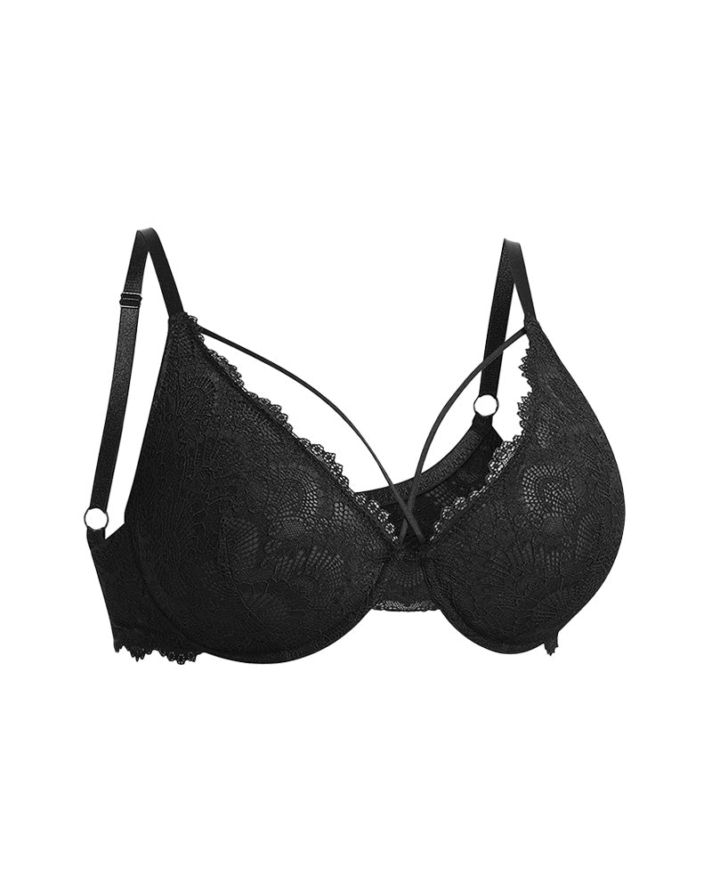 Chiccorsets®Non-Padded Lace Strappy Push-Up Bra