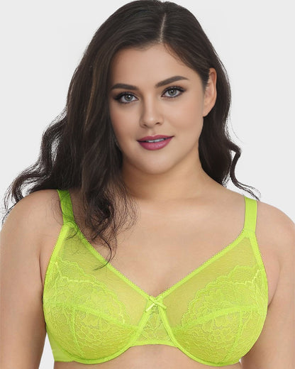 Chiccorsets®Full Coverage Lace Minimizer Bra - Petal