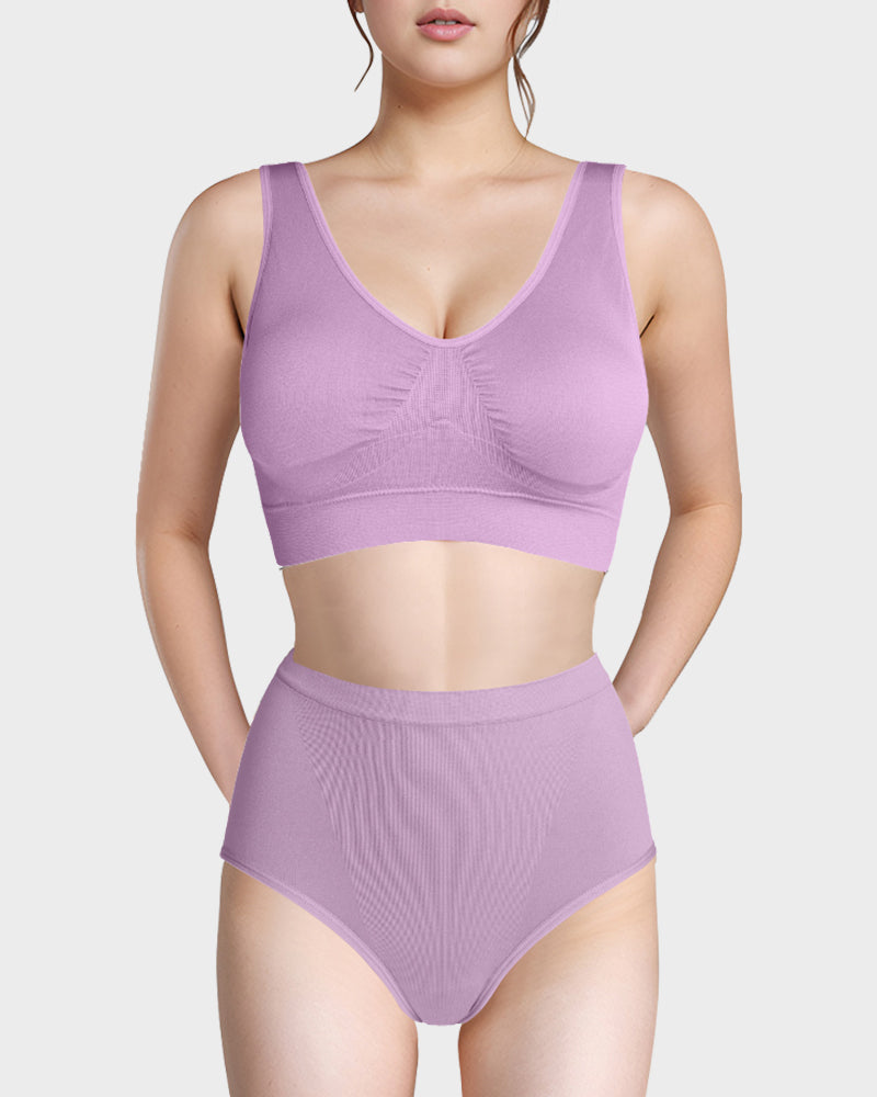 Comfort Wireless Sports Bra and Seamless Panty Set