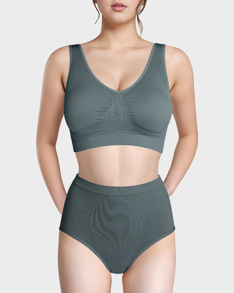 Comfort Wireless Sports Bra and Seamless Panty Set