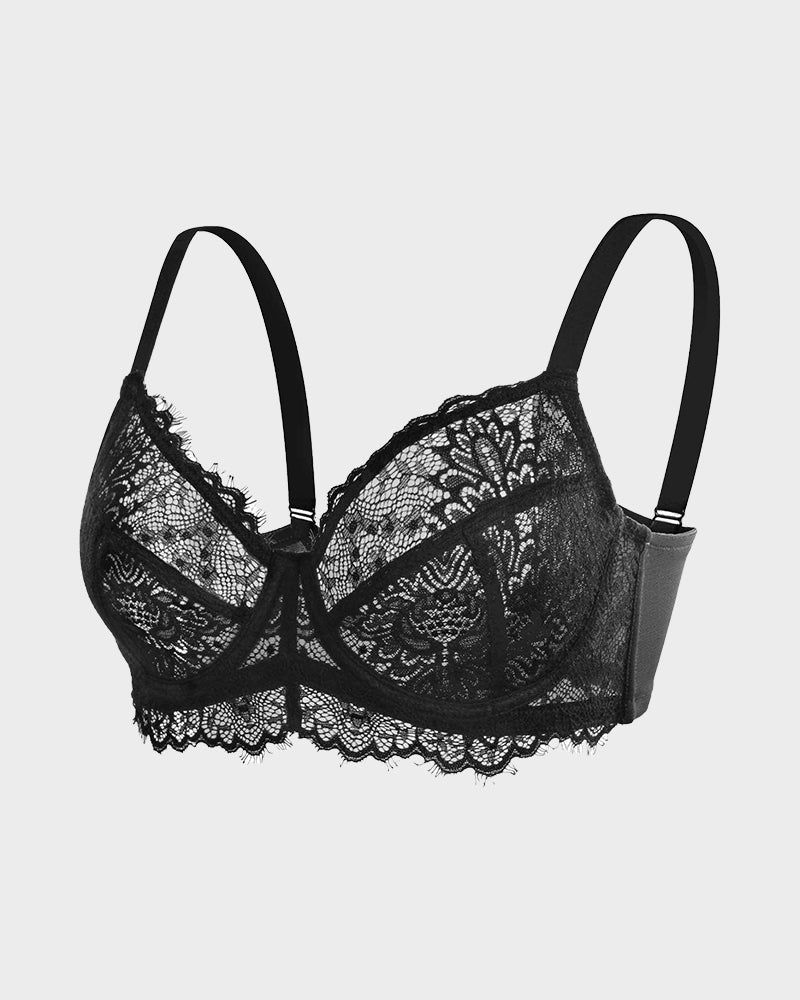 Comfort Unlined Lace Underwire Push Up Bra