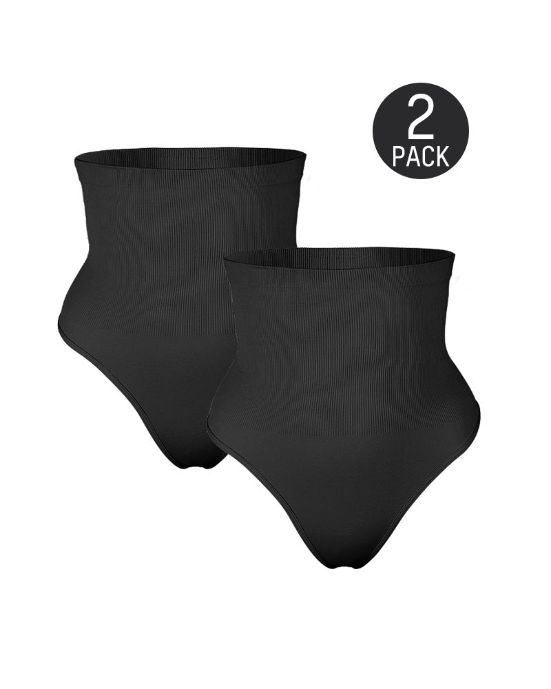 High Waist Tummy Control Thong Panty (2 Pack)