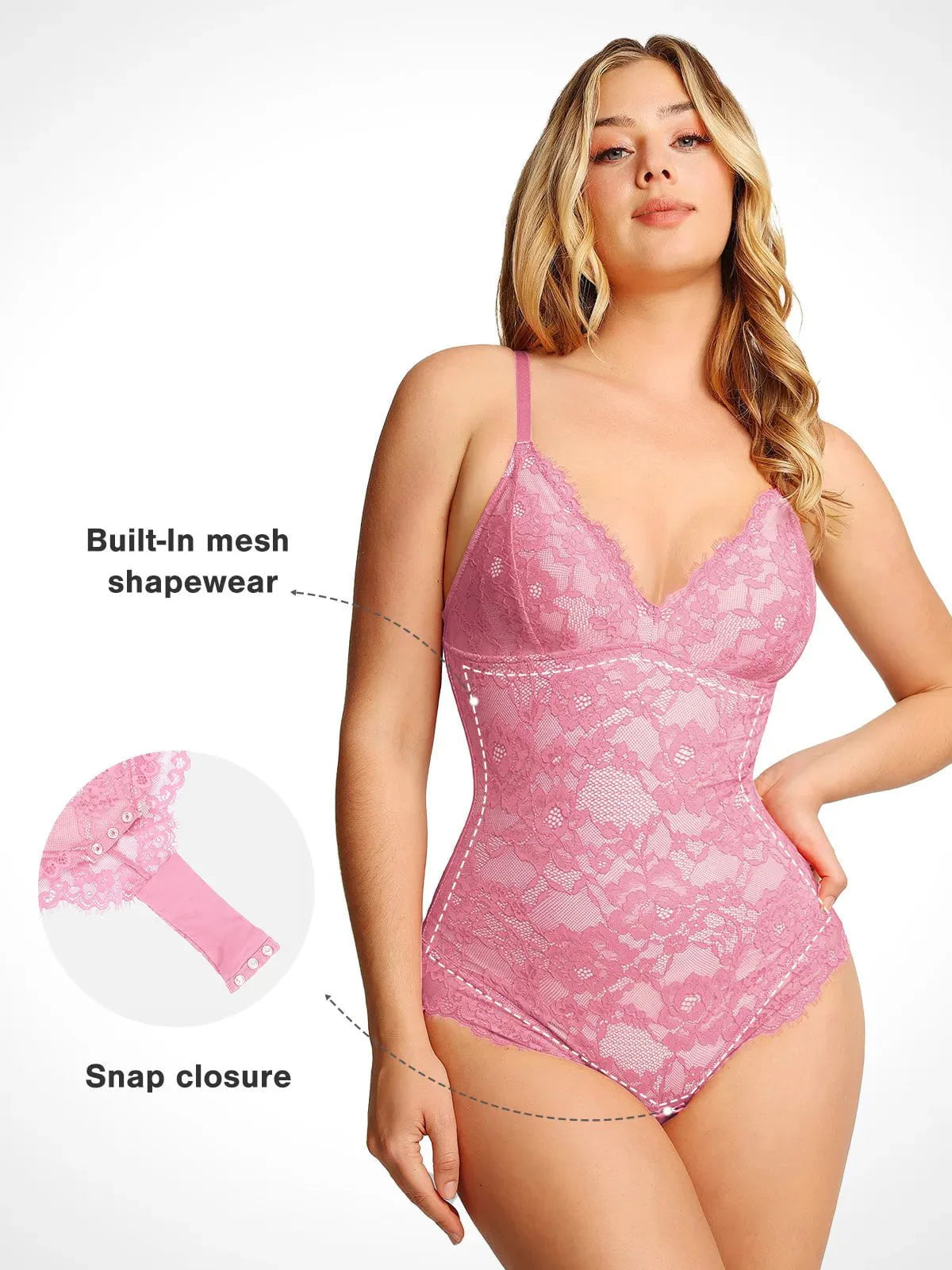 Shapewear Firm Control Smoothing Full Lace Thong Bodysuit