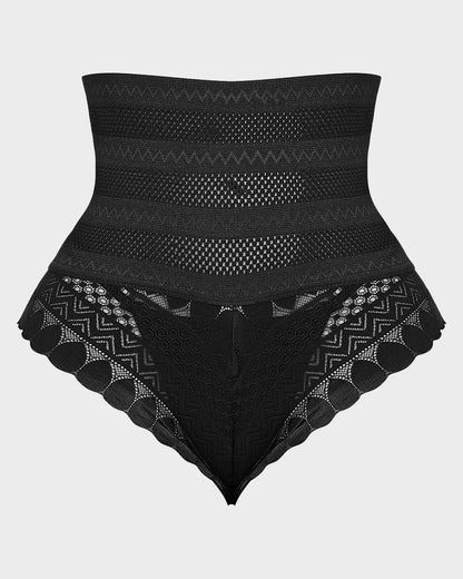 Chiccorsets®High Waist Lace Mesh Tummy Control Shaping Panty